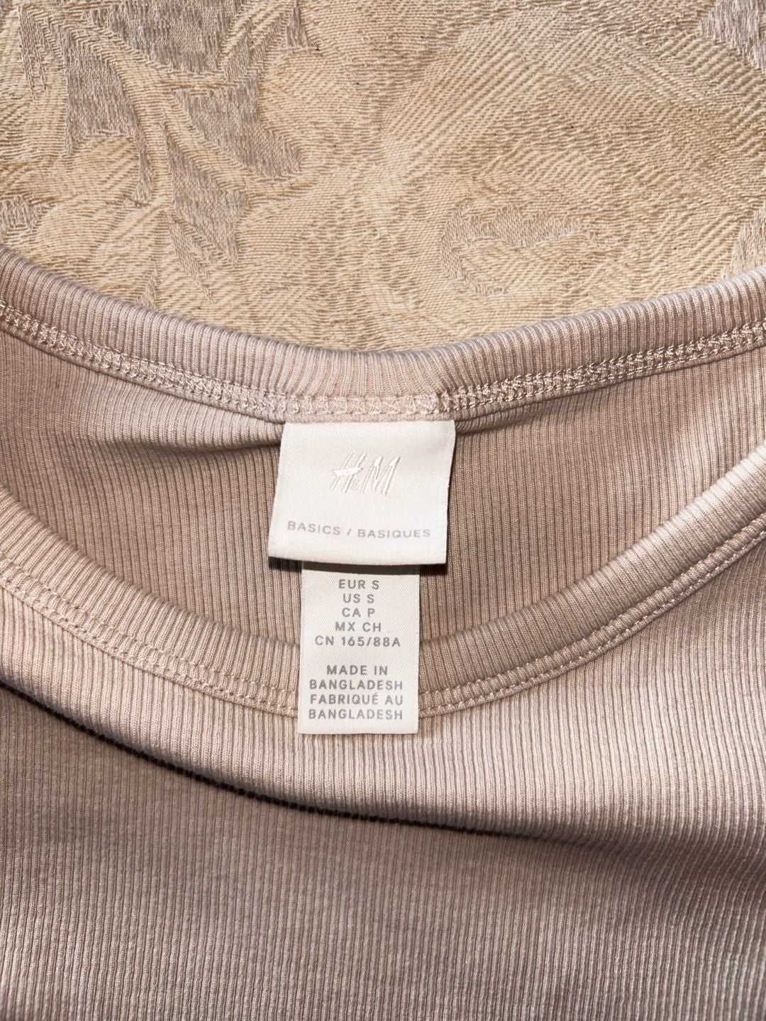 Women's Light khaki green Ribbed T-shirt 3