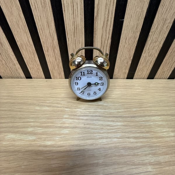 Vintage Linden Miniature Twin Bell Alarm Clock Japan