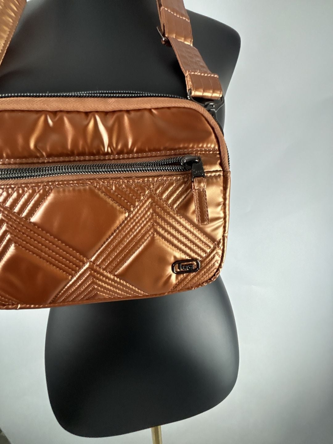 Lug Metallic Bronze Quilted Crossbody Bag 3