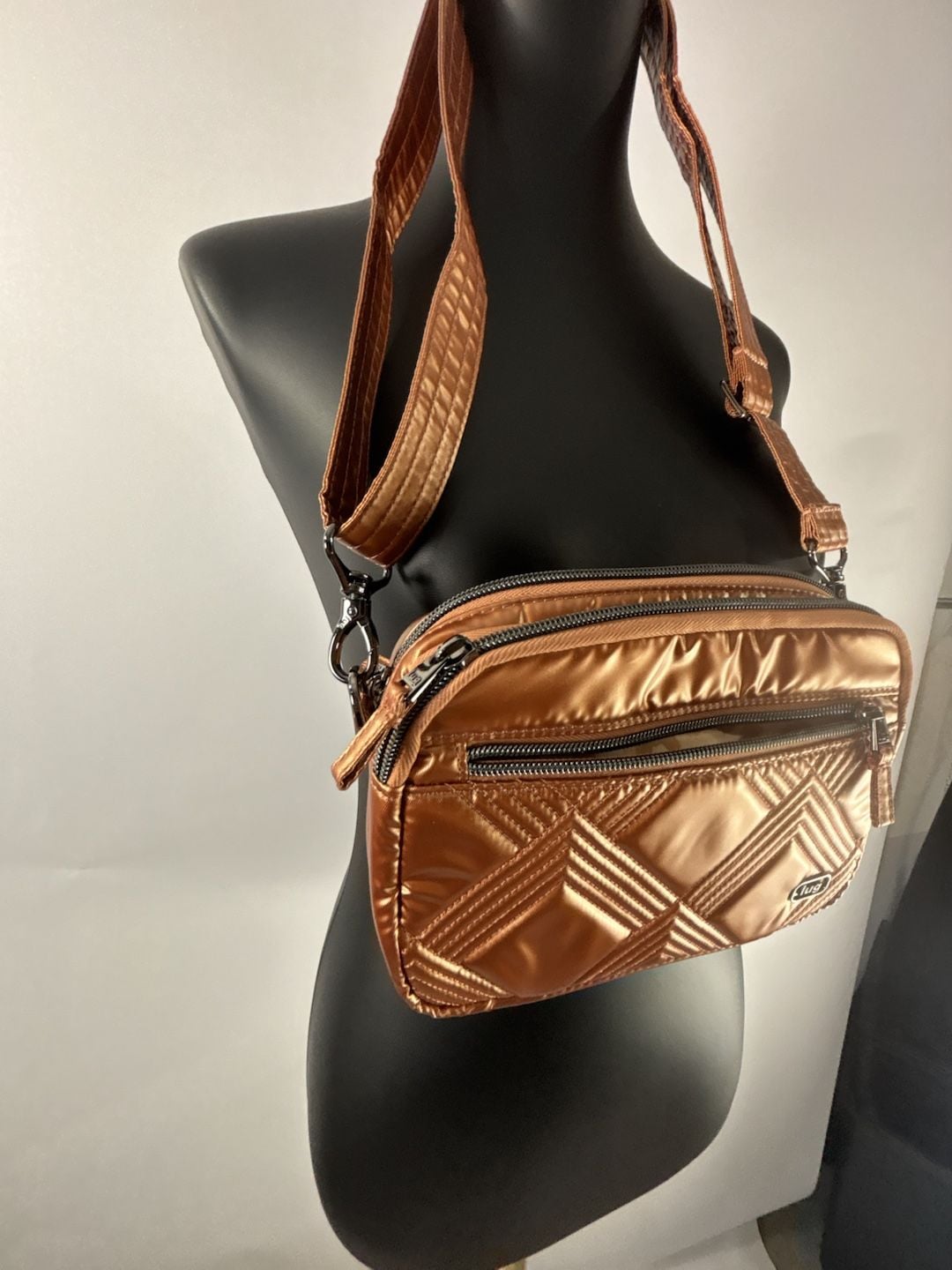 Lug Metallic Bronze Quilted Crossbody Bag 4