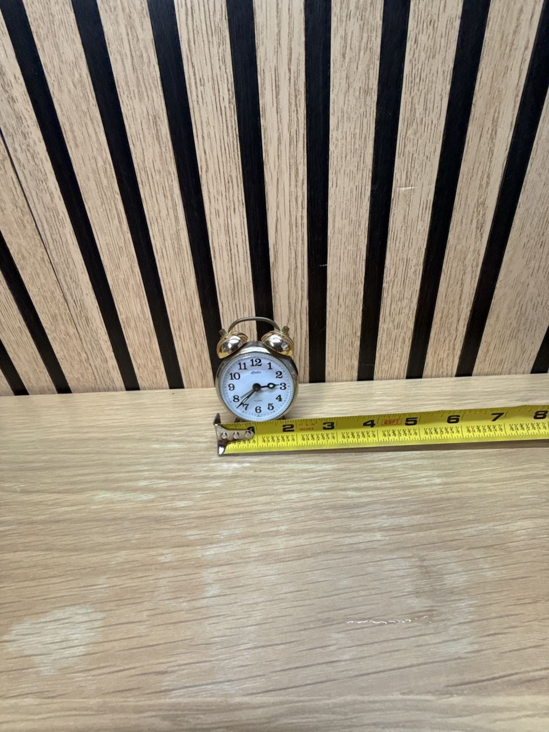 Vintage Linden Miniature Twin Bell Alarm Clock Japan 4