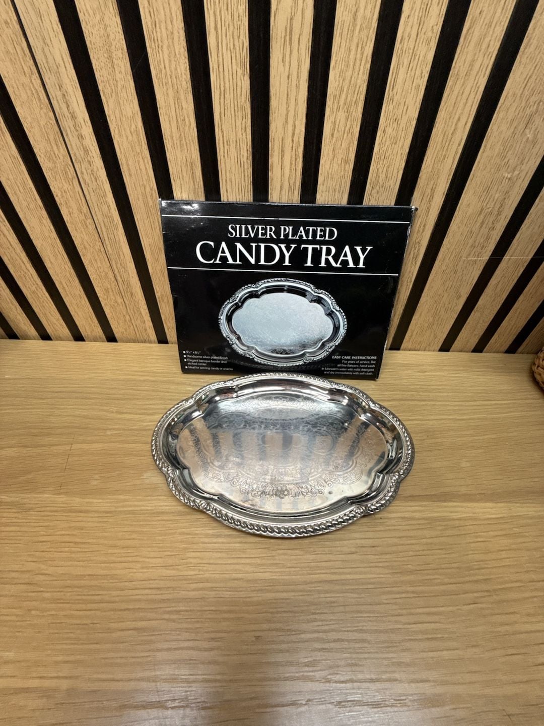 Davco Silver Plated Baroque Candy Tray 9x6 1