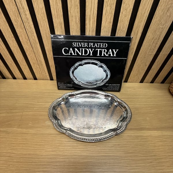 Davco Silver Plated Baroque Candy Tray 9x6