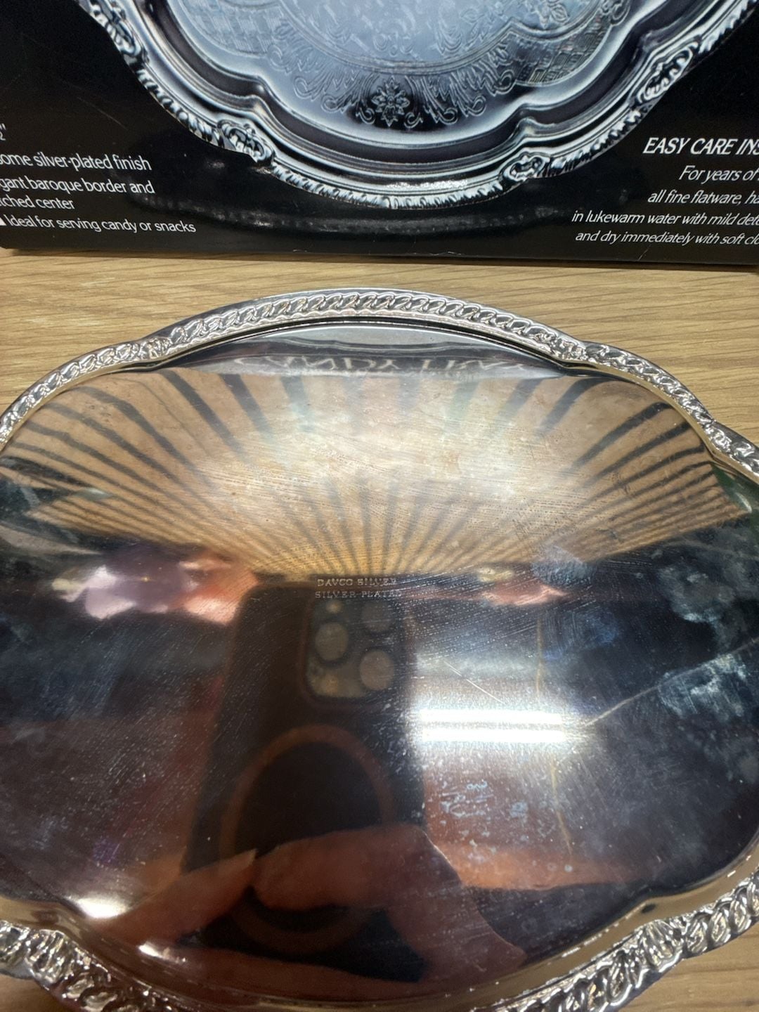 Davco Silver Plated Baroque Candy Tray 9x6 2
