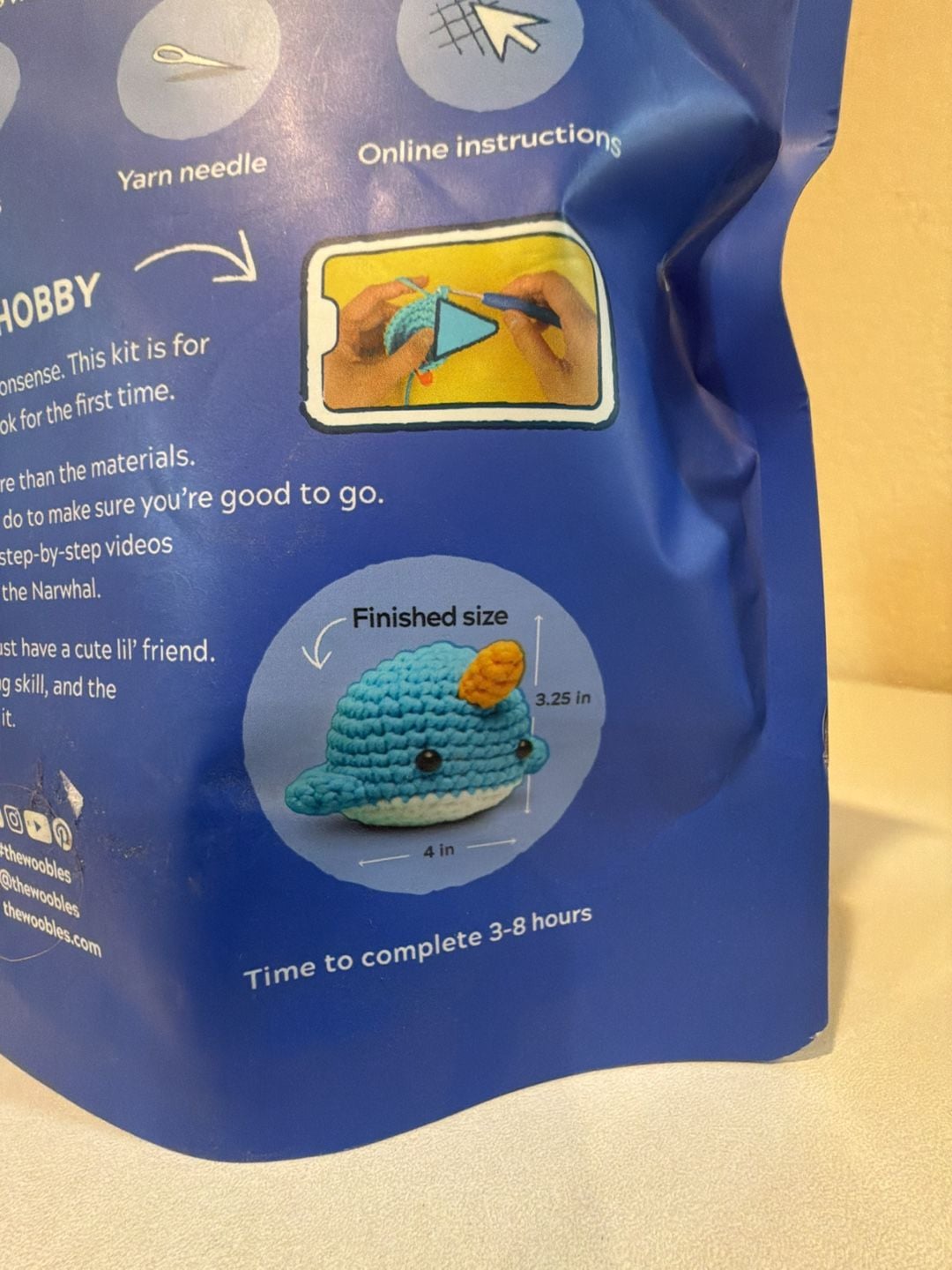 The Woobles Bjorn The Narwhal Learn To Crochet Kit 4