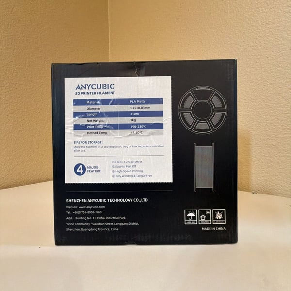 Anycubic 1kg PLA Matte 3D Printer Filament 1.75mm