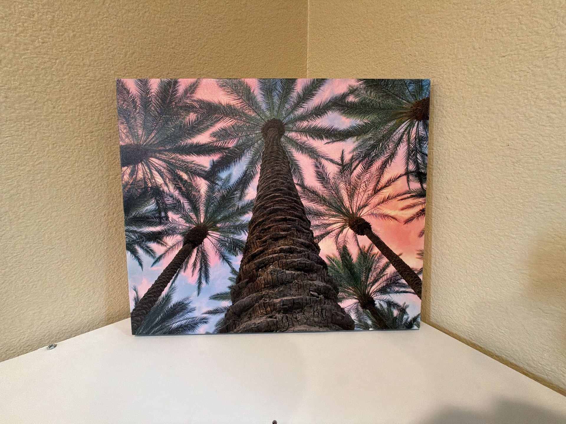 Palm Tree Sunset Canvas Wall Art Print 1