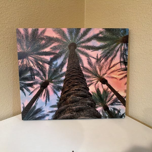 Palm Tree Sunset Canvas Wall Art Print