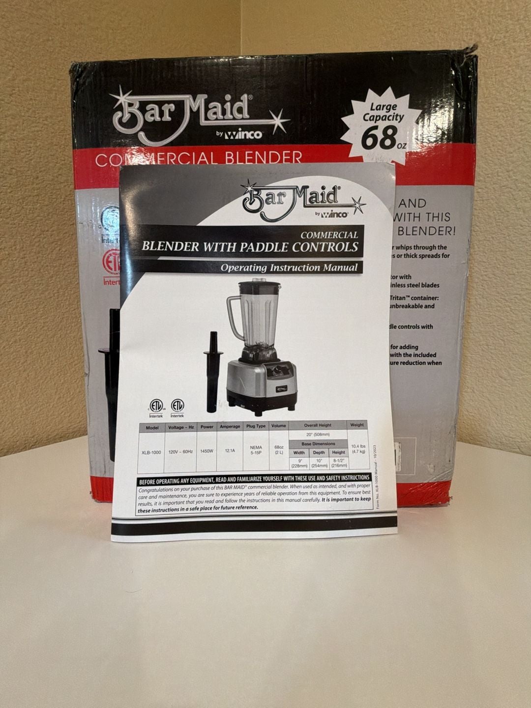 Bar Maid by Winco XLB-1000 Commercial Blender 68oz 4