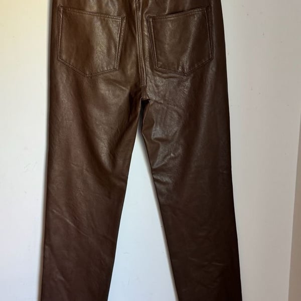 PAIGE Brown Faux Leather Pants Size 26