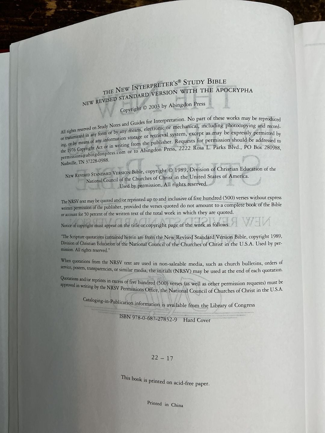 The New Interpreter's Study Bible New Revised Standard Version with the Apocrypha 7