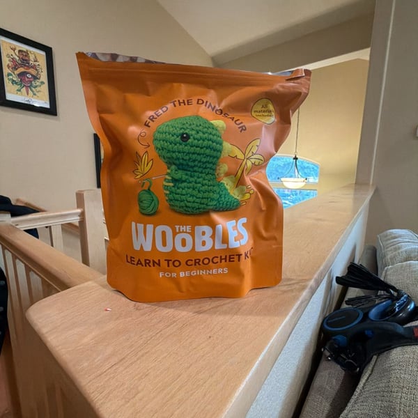 The Woobles Fred The Dinosaur Learn To Crochet Kit For Beginners