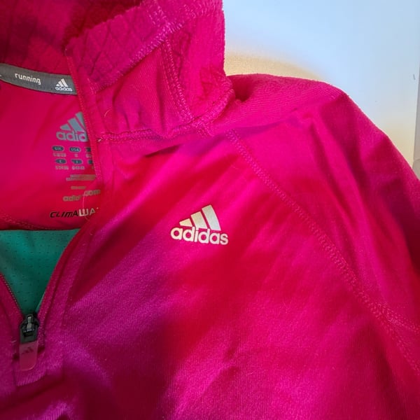 Adidas ClimaWarm Running 1/4 Zip Pullover Pink Women's Size Small