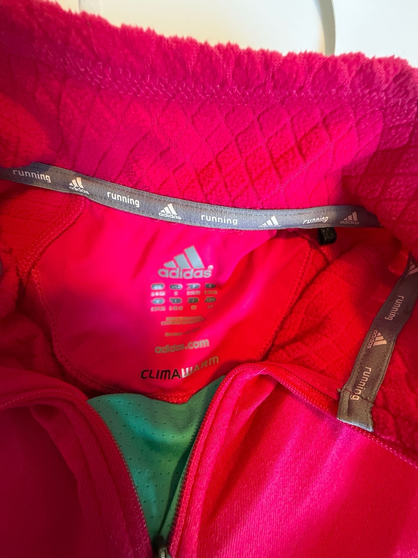 Adidas ClimaWarm Running 1/4 Zip Pullover Pink Women's Size Small 2