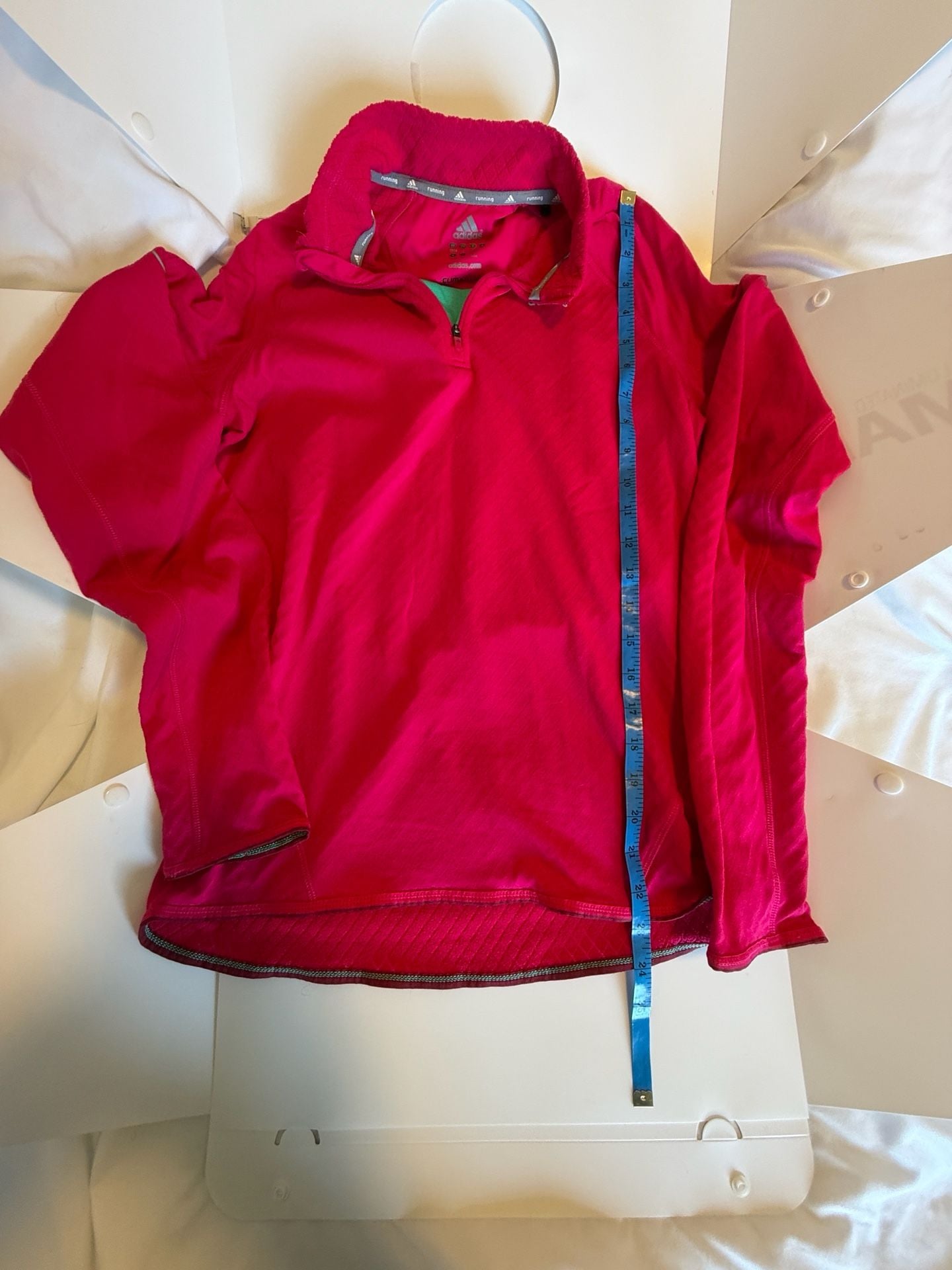 Adidas ClimaWarm Running 1/4 Zip Pullover Pink Women's Size Small 4