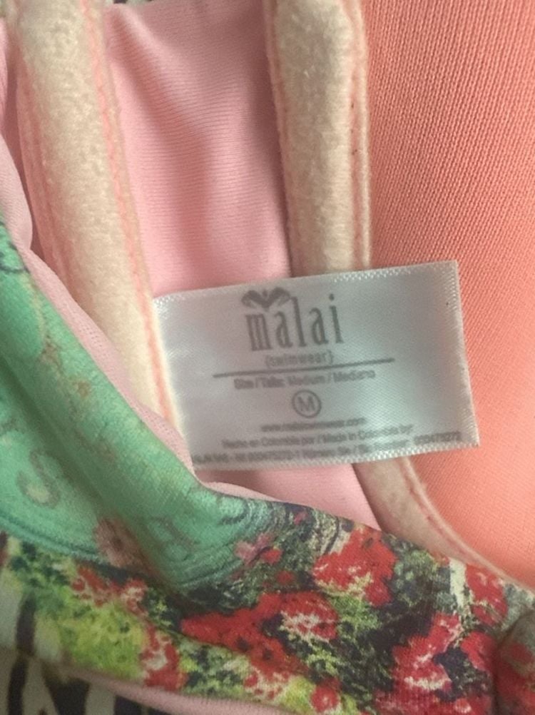 Malai Anthropologie Swimwear Floral Zebra Print Bikini Set Size M 6