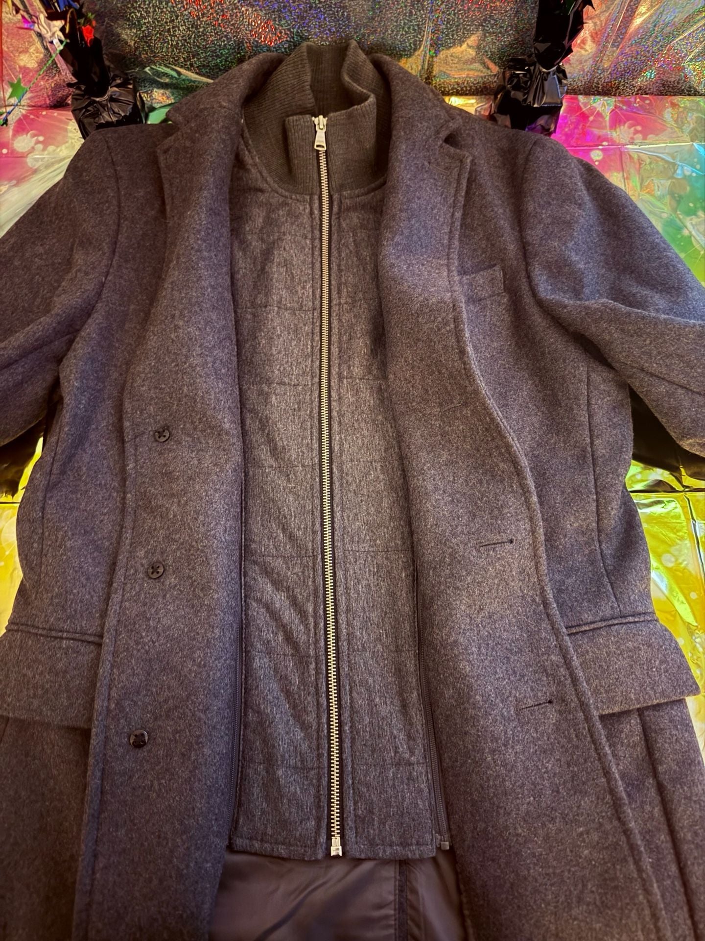 Banana Republic Men's Wool Blend Bib Front Coat Size S 3