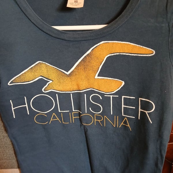 HOLLISTER LOGO GRAPHIC TEE BLACK GOLD MENS SIZE L,XL