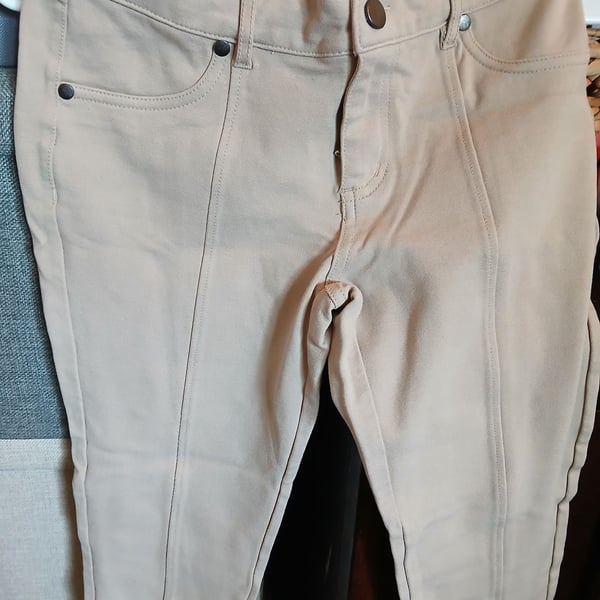 Cisono Women's Tan Stretch Pants Size M