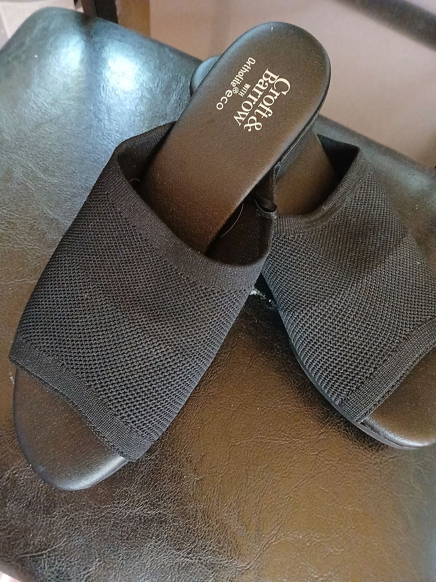 Croft & Barrow Black Knit Open Toe Slide Sandals 1