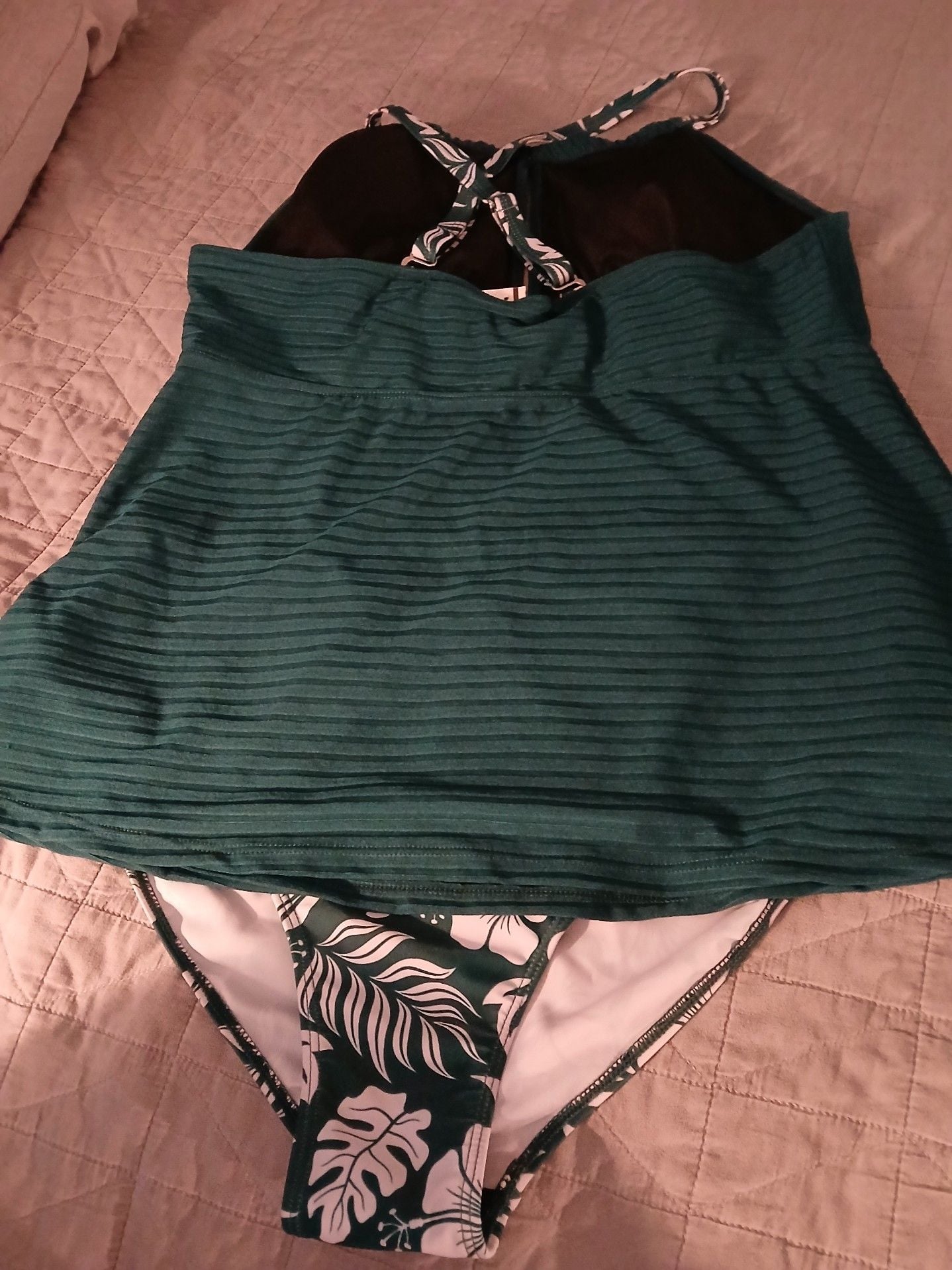 Women's XXL Floral Print Halter Tankini Swimsuit Set 3