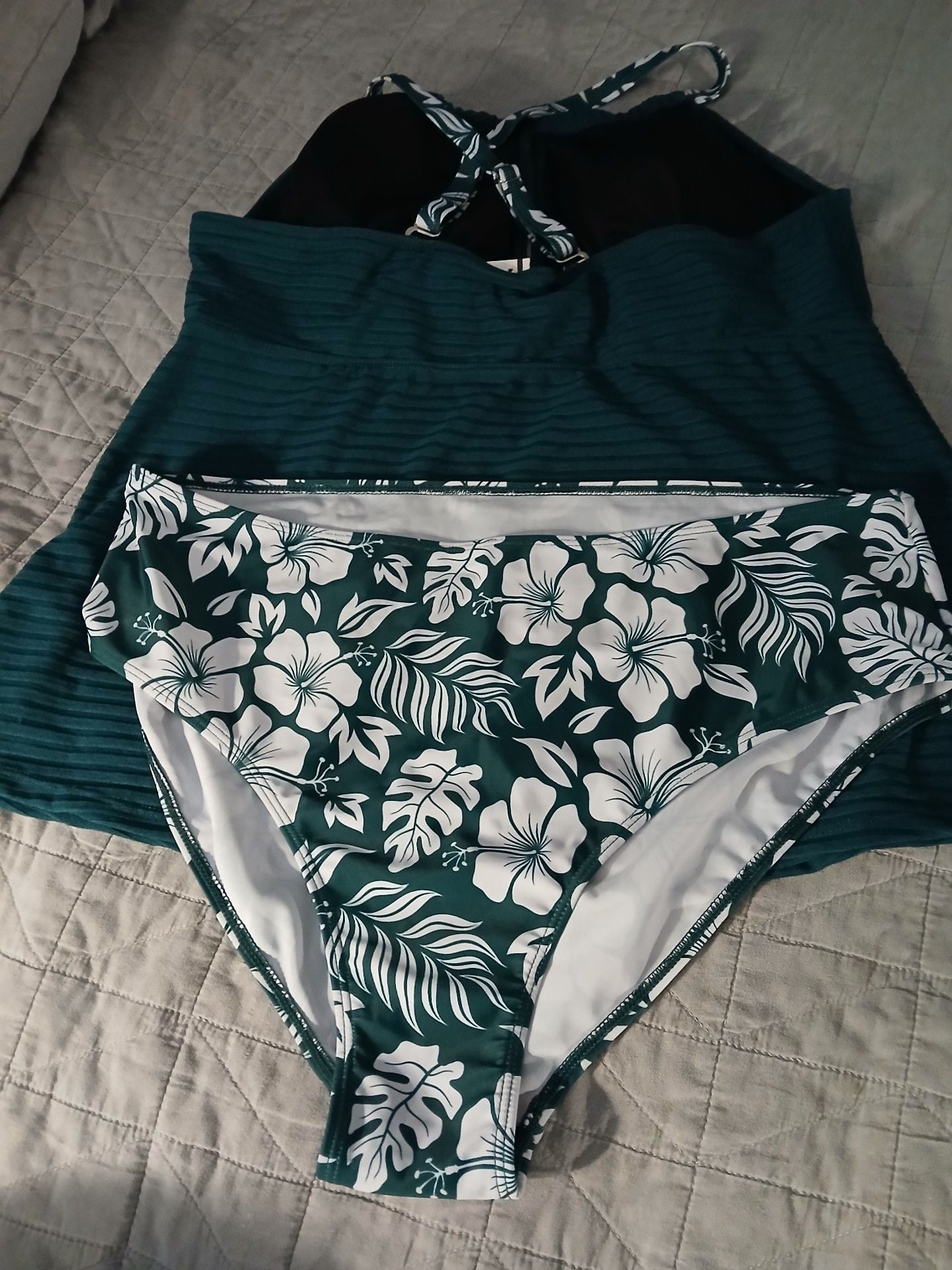 Women's XXL Floral Print Halter Tankini Swimsuit Set 4