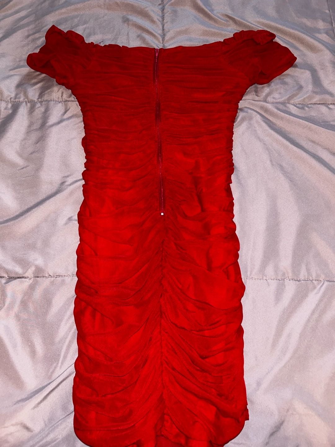Windsor Red Ruched Off-The-Shoulder Bodycon Dress Size M 3