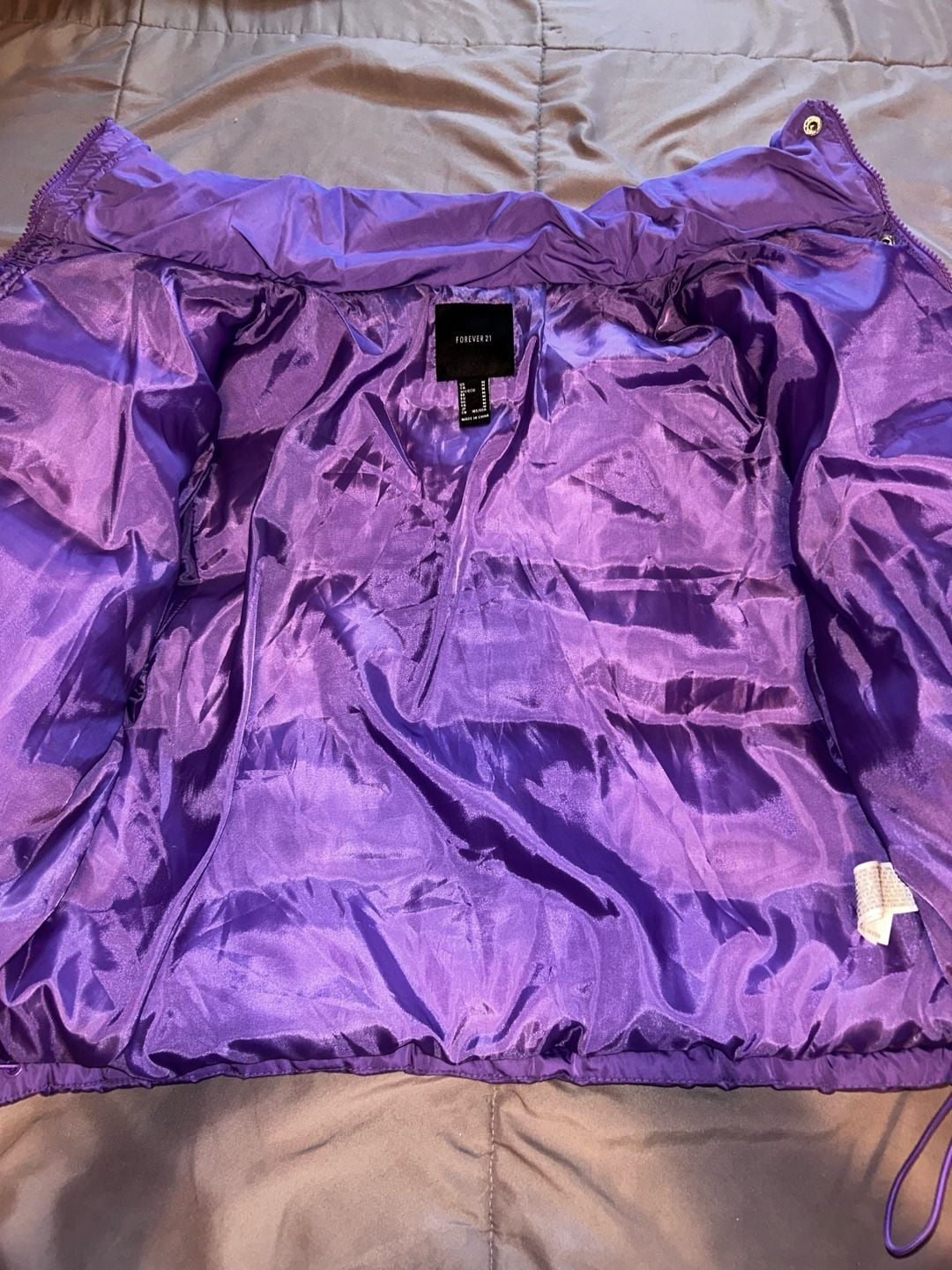 Forever 21 Purple Puffer Jacket Size M 2
