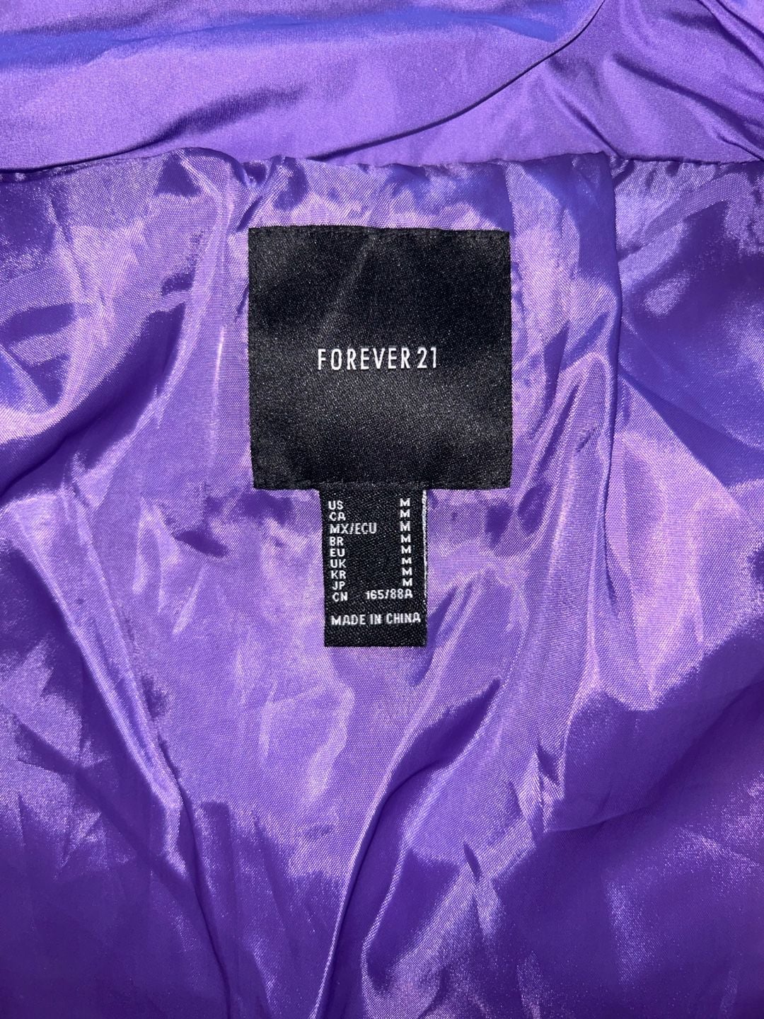 Forever 21 Purple Puffer Jacket Size M 3