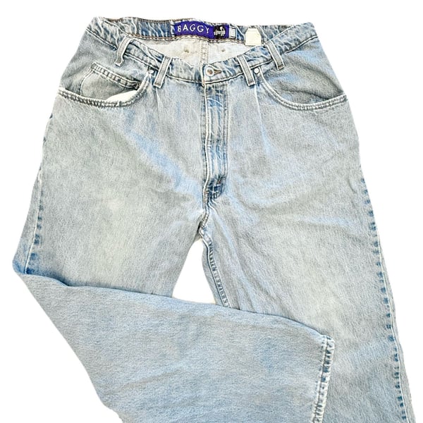 Vtg 90s Levi’s SilverTab BAGGY Pleated Jeans 34x30 /36x30 USA Made Cotton Grunge