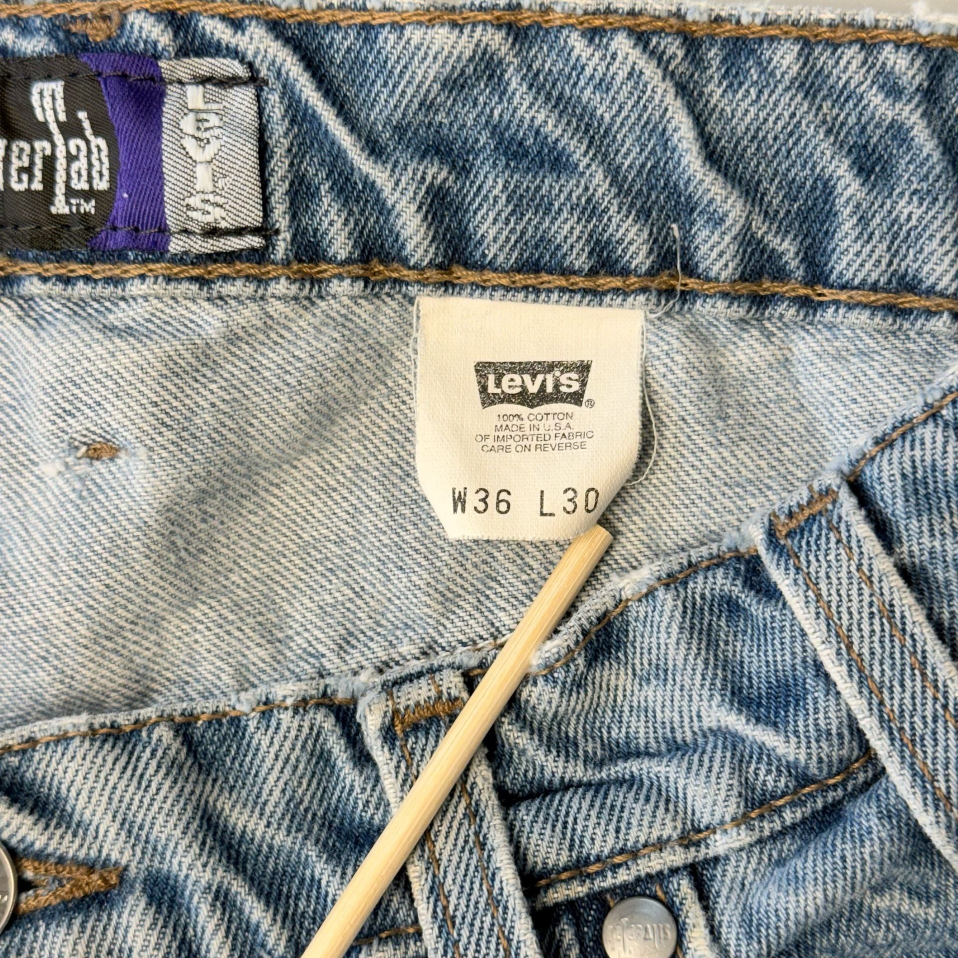 Vtg 90s Levi’s SilverTab BAGGY Pleated Jeans 34x30 /36x30 USA Made Cotton Grunge 7
