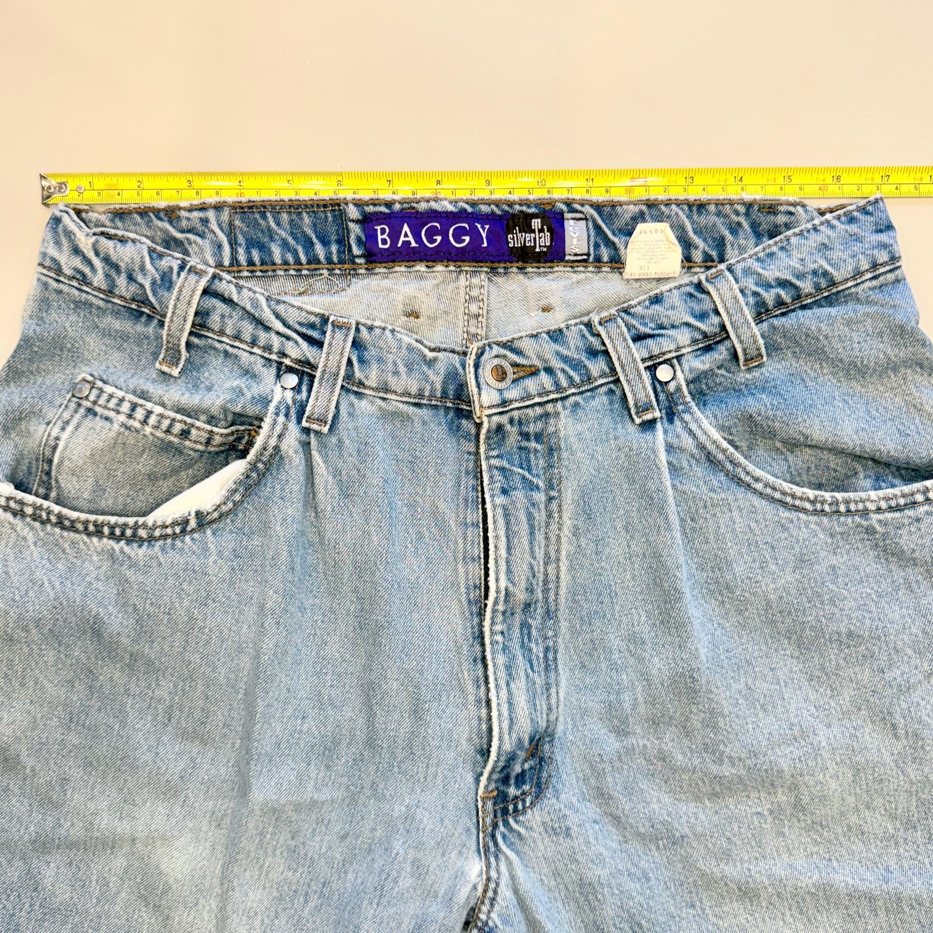 Vtg 90s Levi’s SilverTab BAGGY Pleated Jeans 34x30 /36x30 USA Made Cotton Grunge 13