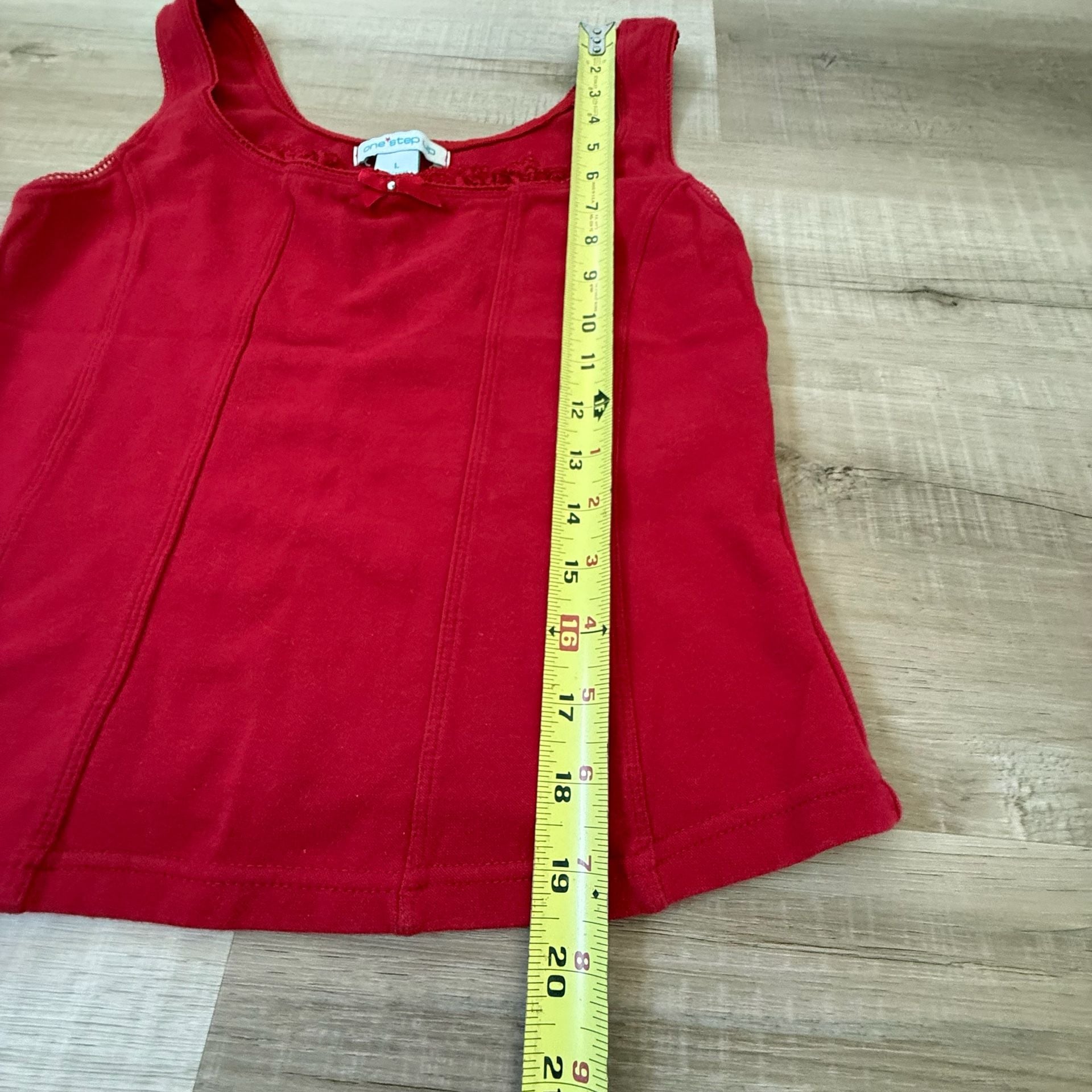 Y2K Red Lace Trim One Step Up Top Size Large 3