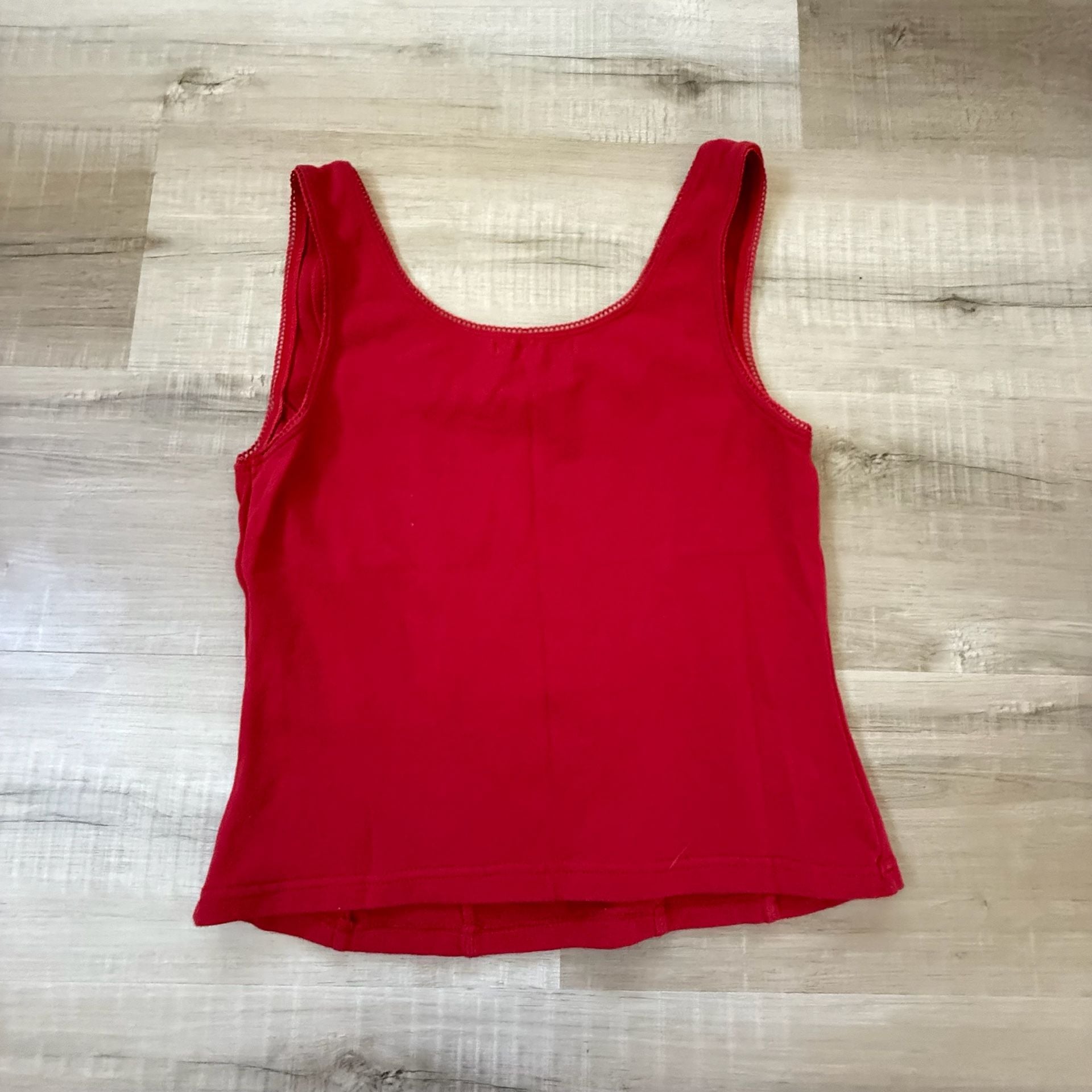 Y2K Red Lace Trim One Step Up Top Size Large 6