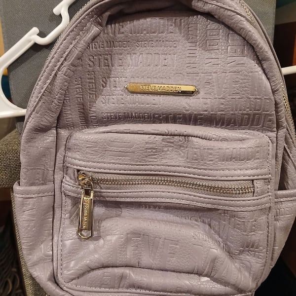 Steve Madden Embossed Logo Mini Backpack Gray