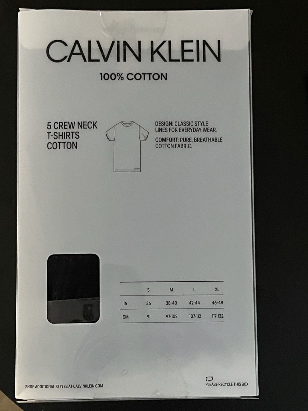 Calvin Klein Men's 100% Cotton Classic Fit Crew Neck T-Shirts 5-Pack Size M 4