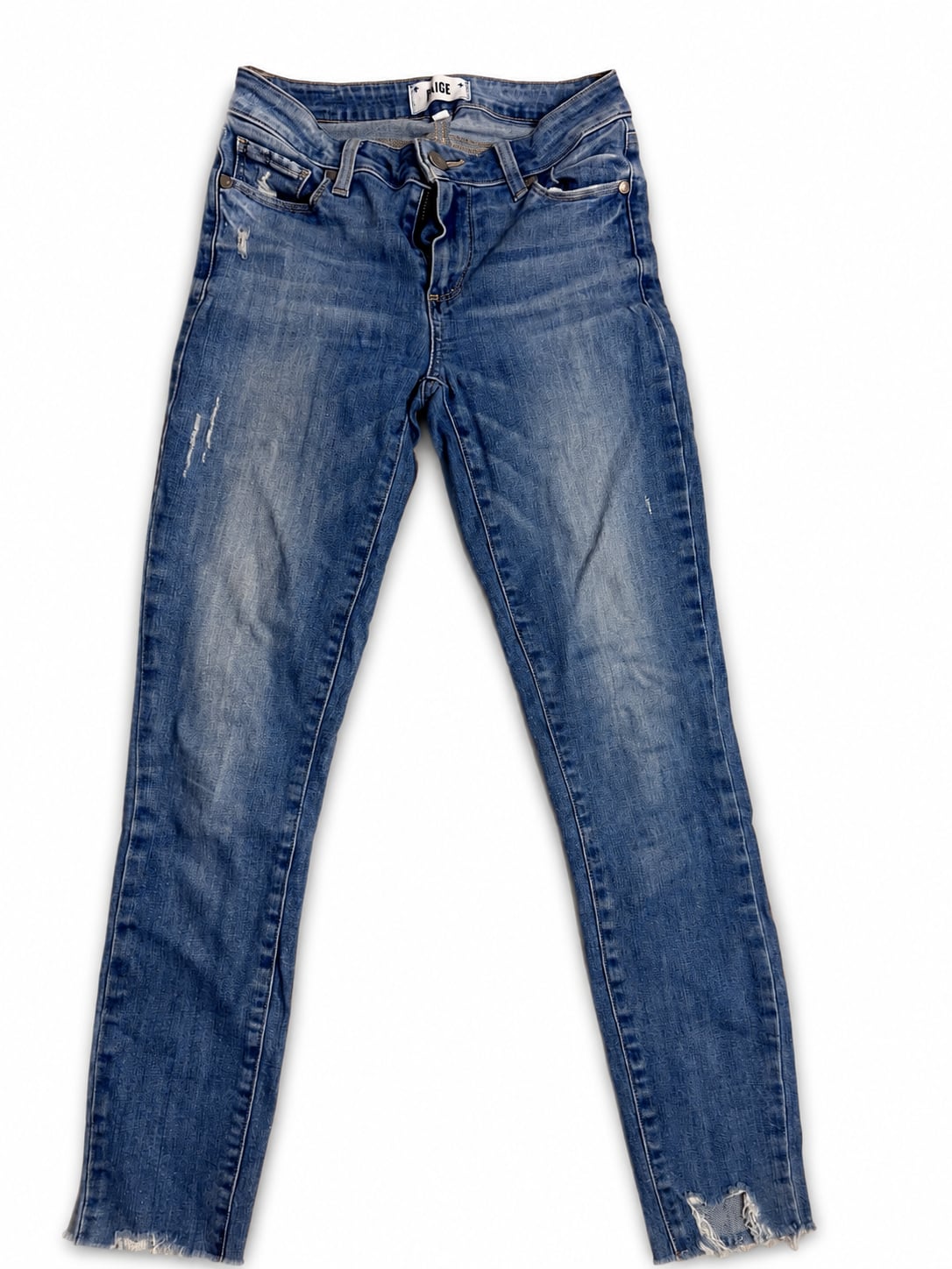 PAIGE Women's Size 25 Distressed Raw Hem Skinny Jeans 5