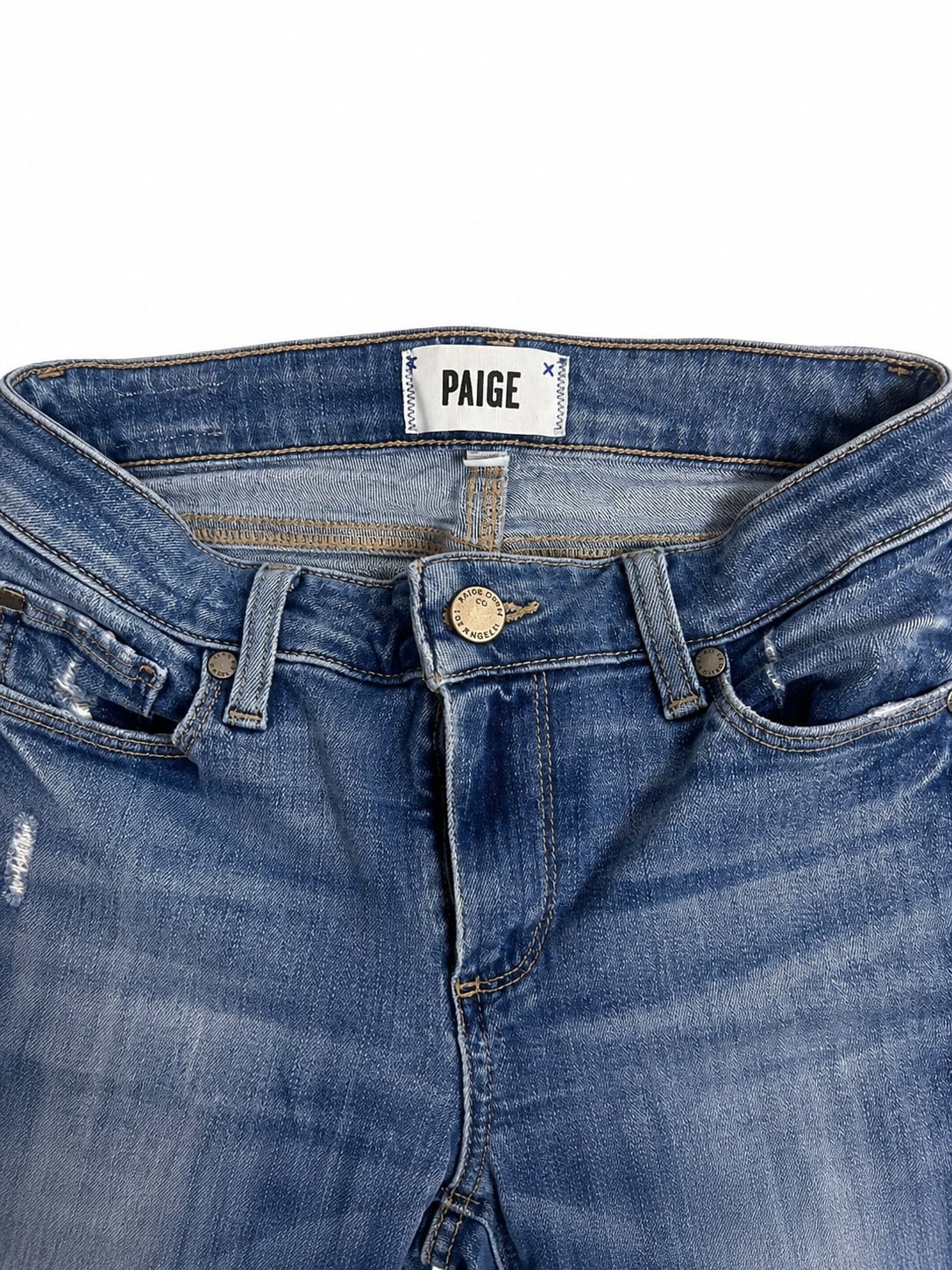 PAIGE Women's Size 25 Distressed Raw Hem Skinny Jeans 6