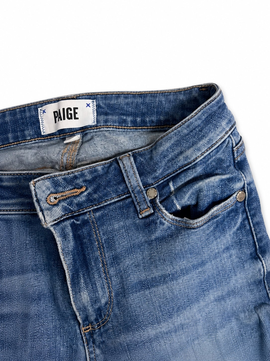 PAIGE Women's Size 25 Distressed Raw Hem Skinny Jeans 8