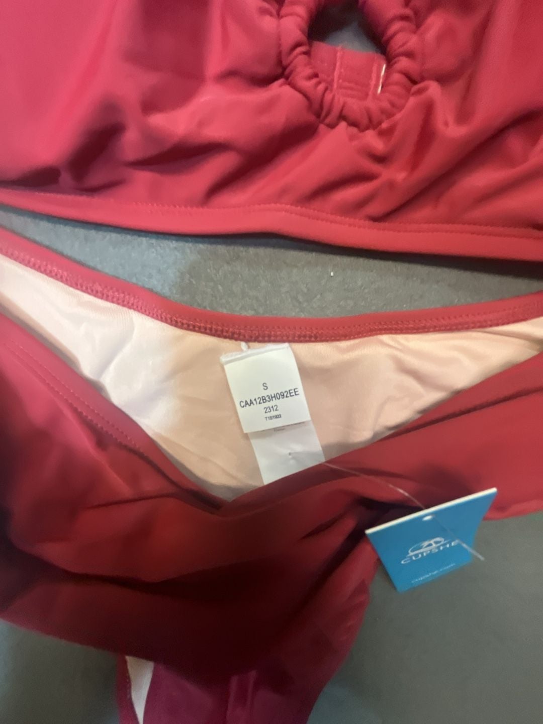 CUPSHE Women's Red O-Ring Halter Bikini Set Size S 5