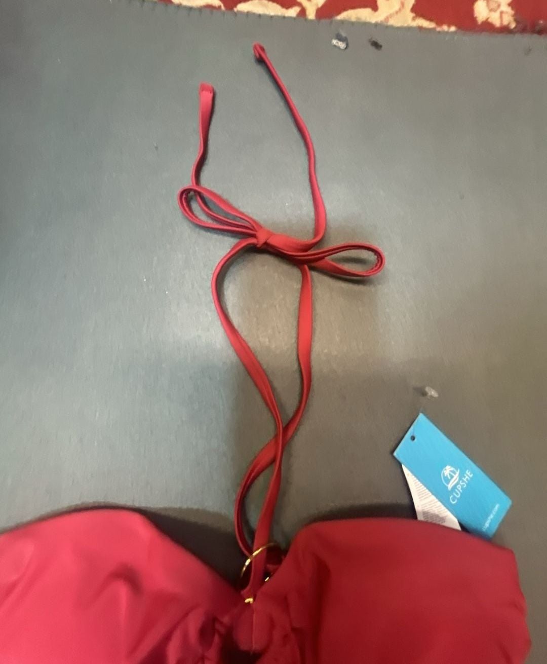 CUPSHE Women's Red O-Ring Halter Bikini Set Size S 7