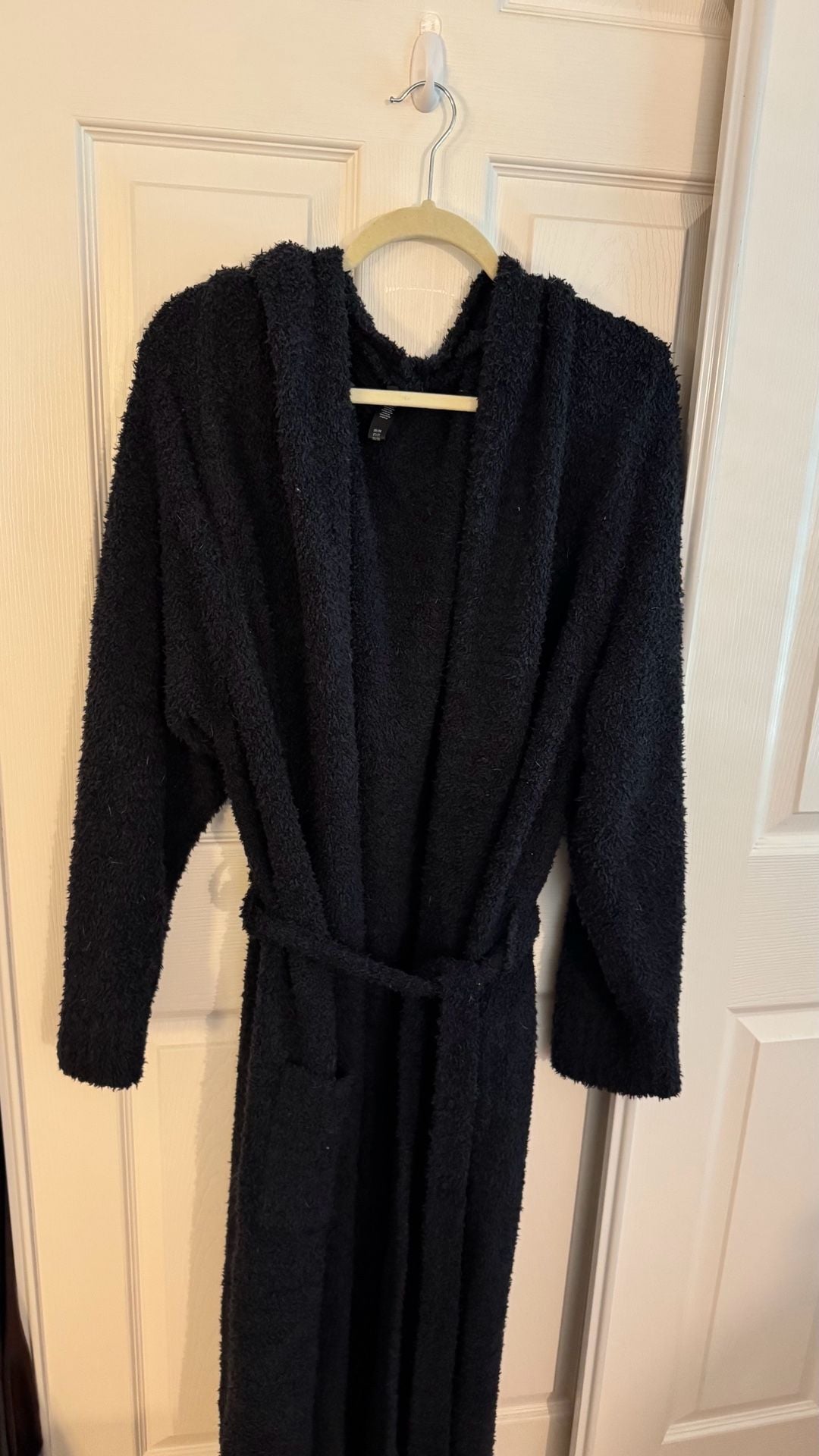 Skims Cozy Knit Hooded Robe Black Size M/L 1