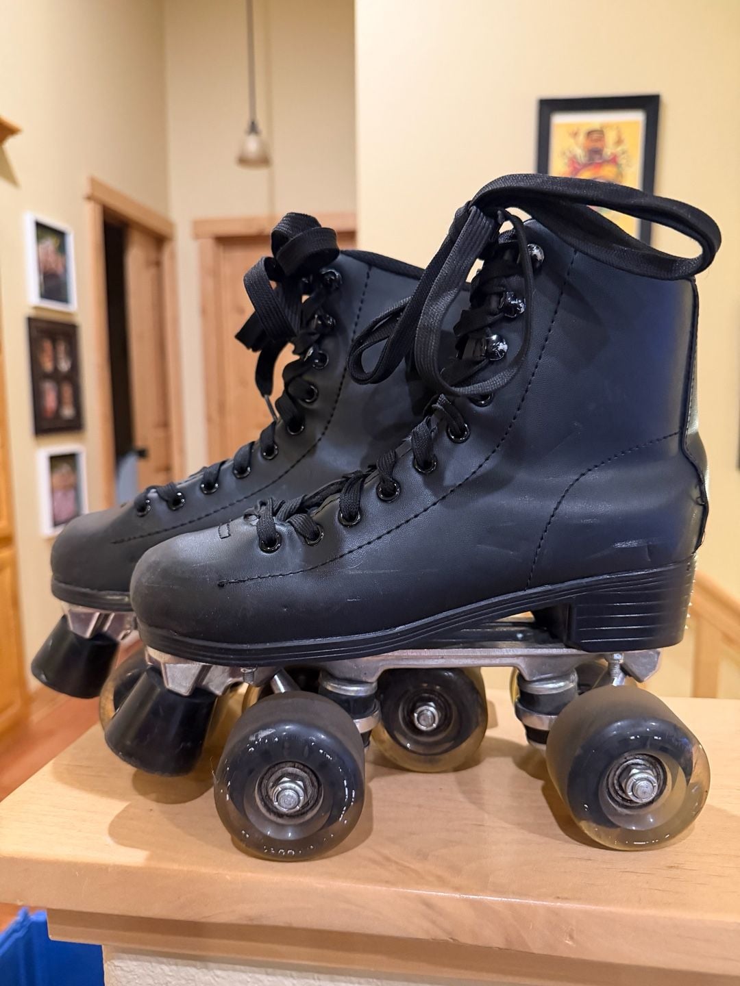 Flamingueo Vintage Style Roller Skates Black Size USA 6 1