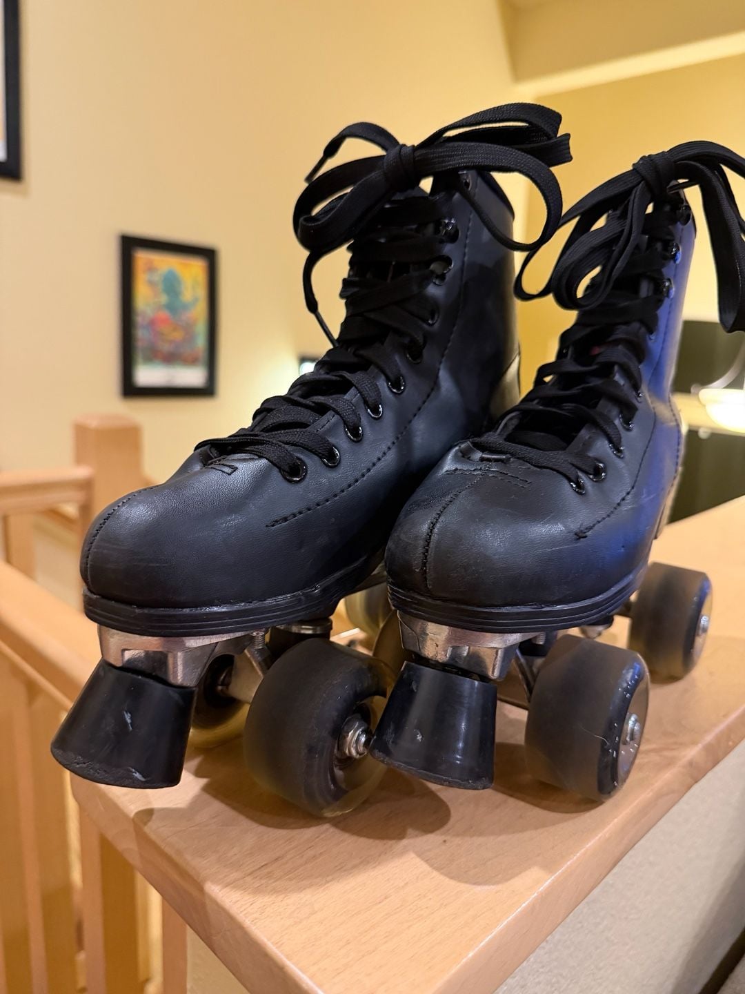 Flamingueo Vintage Style Roller Skates Black Size USA 6 5