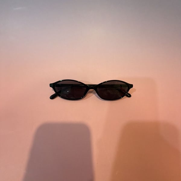 Vintage 90s Black Oval Frame Sunglasses