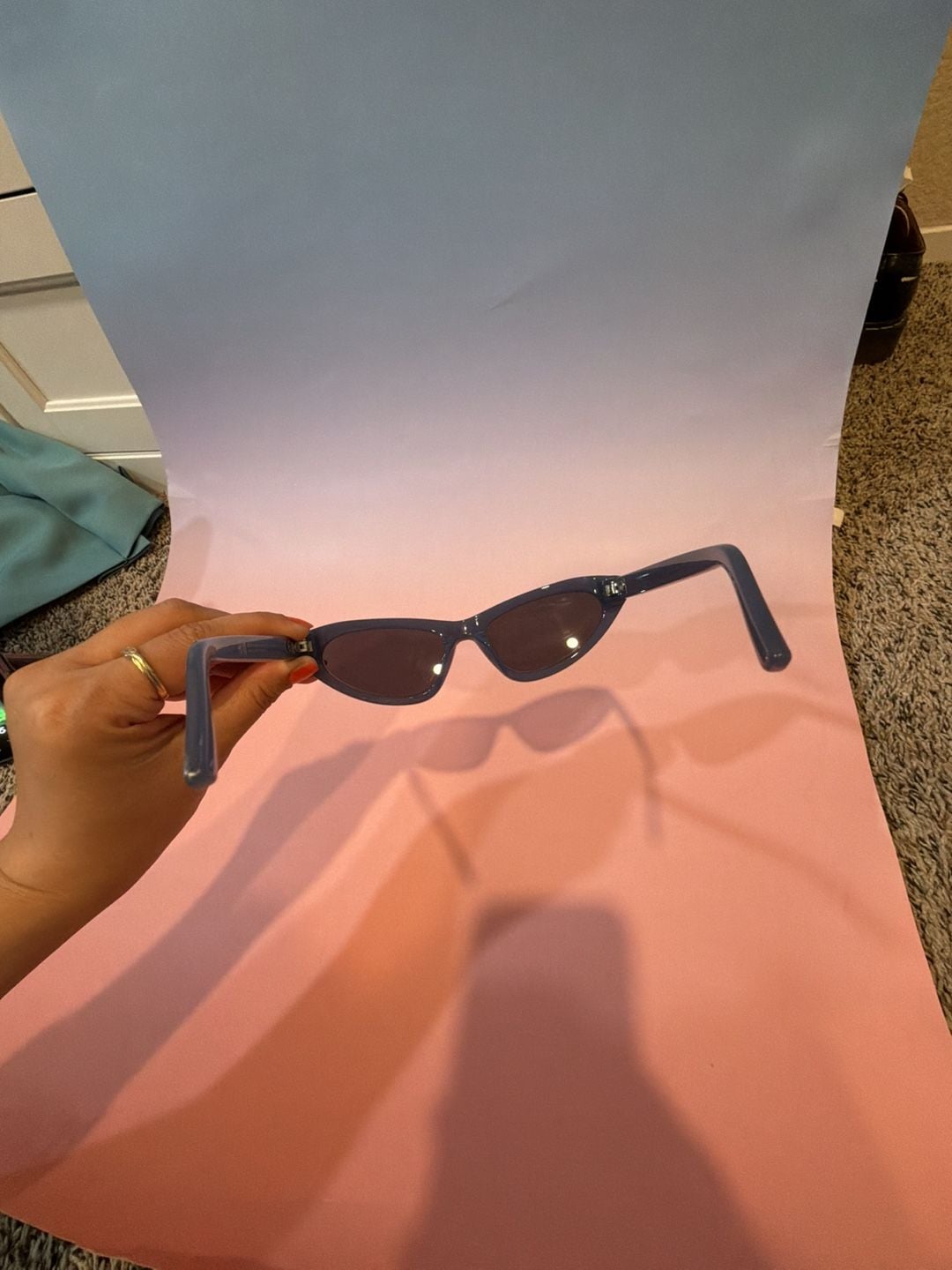 H&M Blue Cat Eye Sunglasses 5