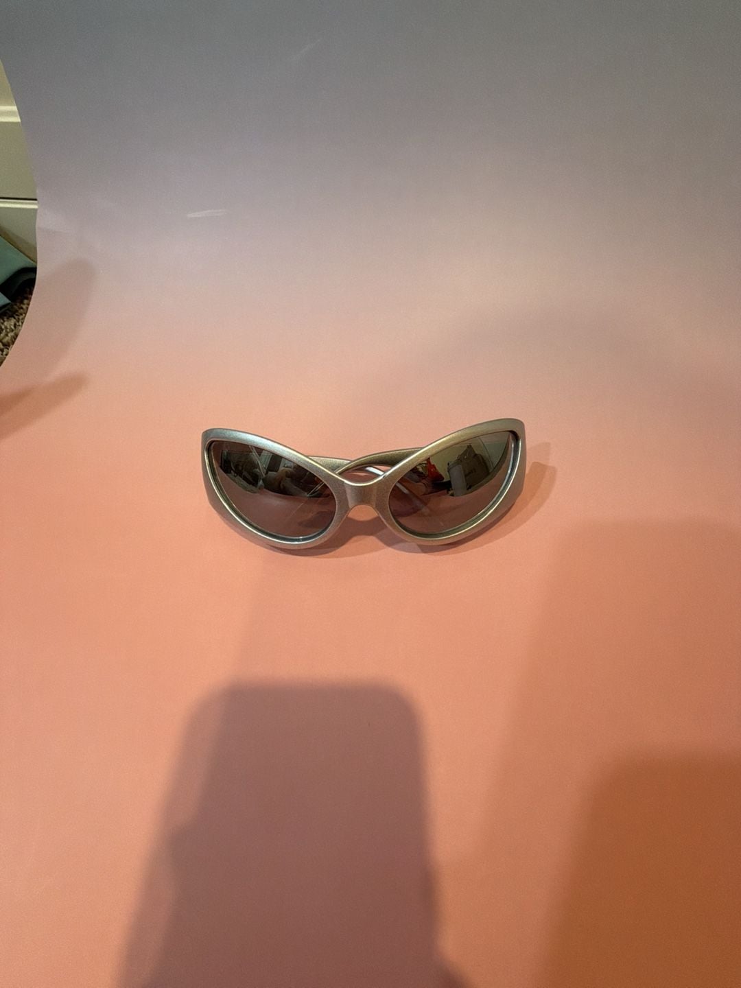 Vintage Y2K Silver Futuristic Wrap Around Sunglasses 2