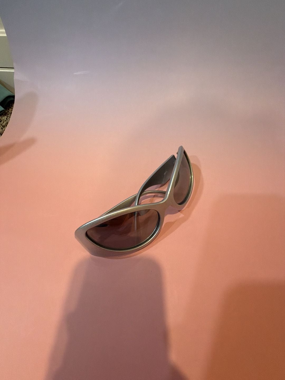 Vintage Y2K Silver Futuristic Wrap Around Sunglasses 3
