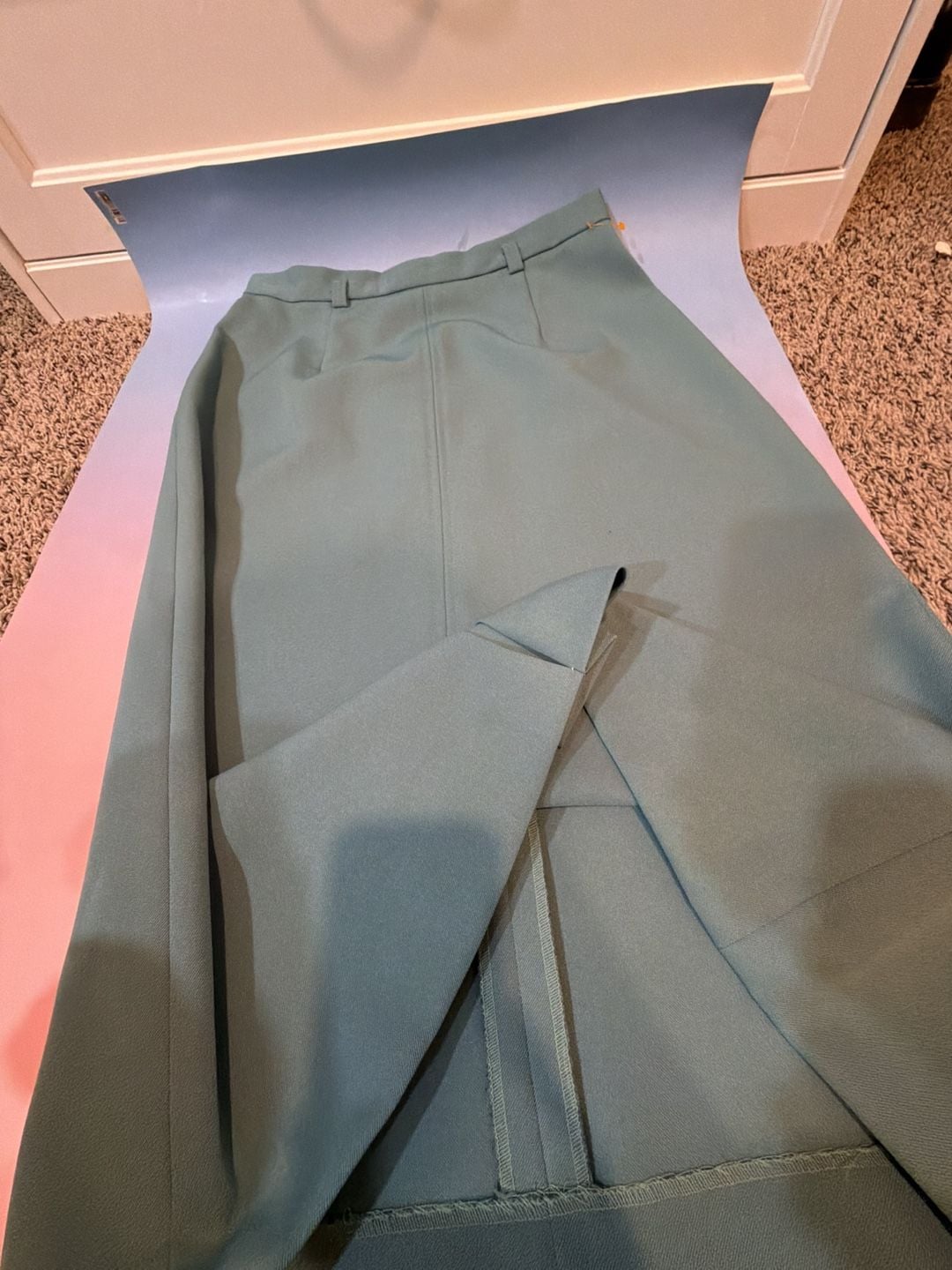 Vintage Campus Casuals of California Teal Midi Skirt 4