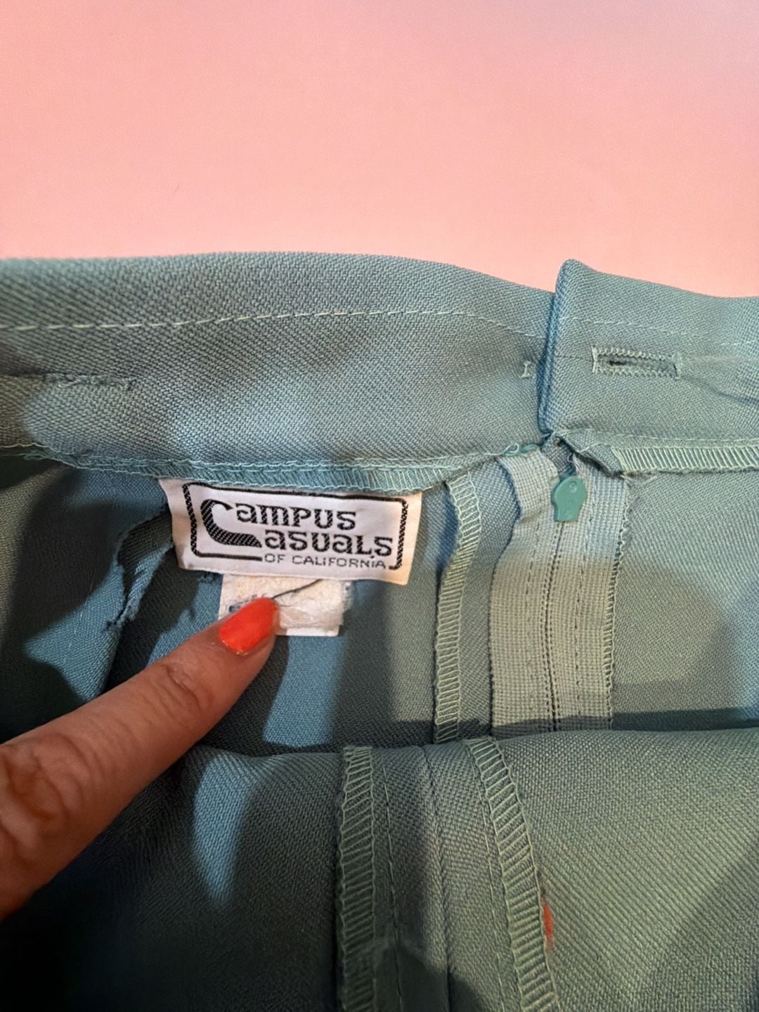 Vintage Campus Casuals of California Teal Midi Skirt 5
